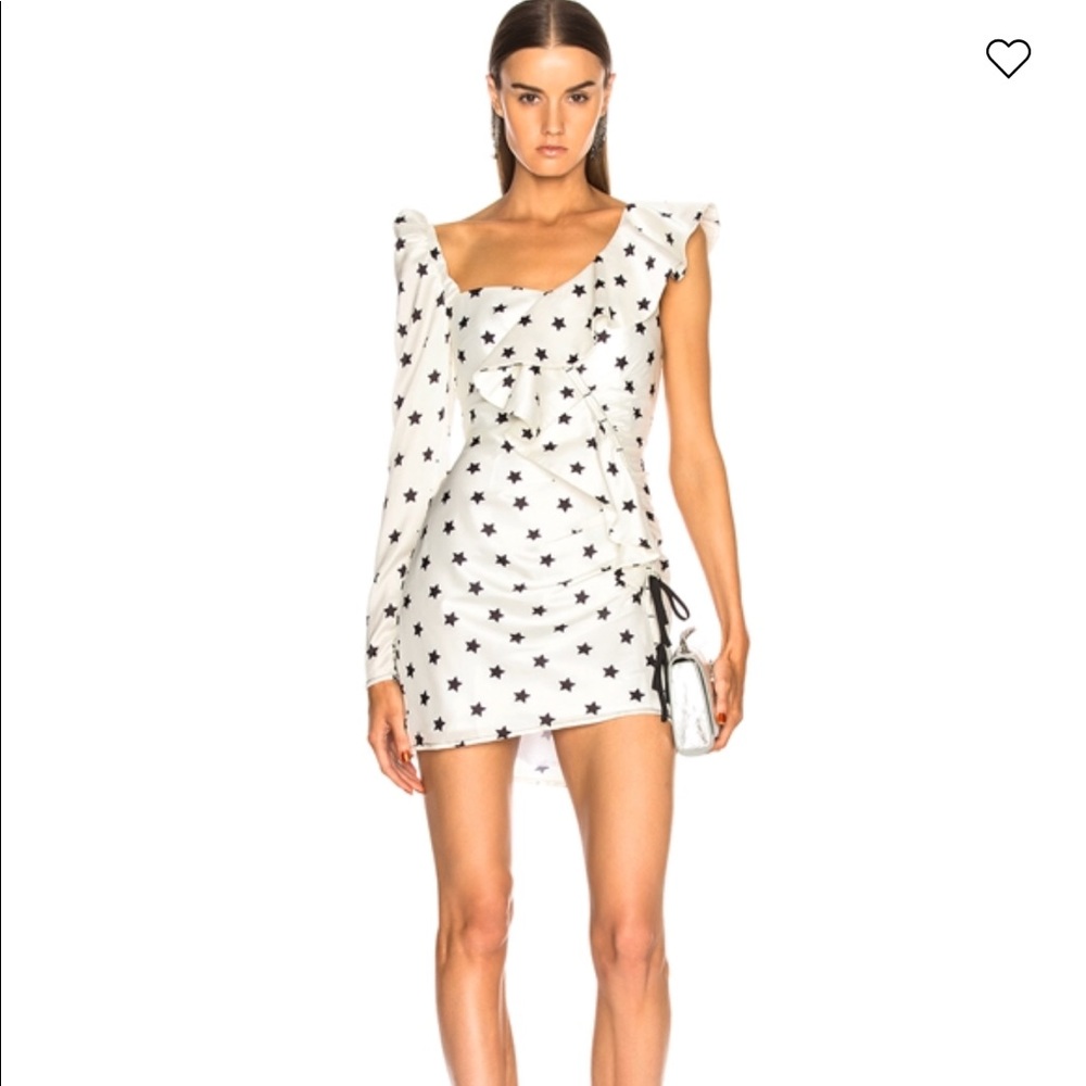 SELF-PORTRAIT Star print asymmetrical dress